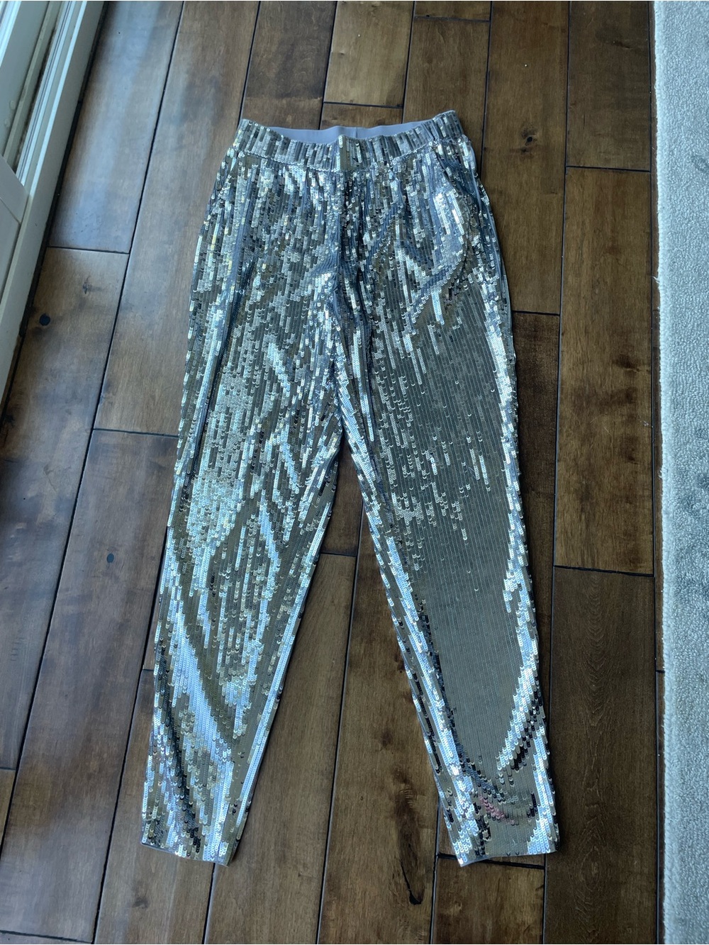 Michael Kors Silver Sequin Pants Size M